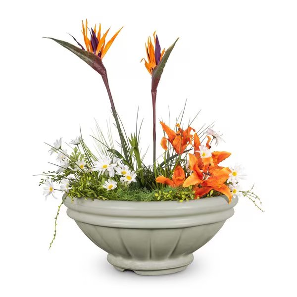 24 Round Roma Planter Bowl - GFRC Concrete - Ash -, The Outdoor Plus, Mfr#: OPT-ROMPO24-ASH